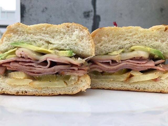 Lupe’s Torta for lunch! Grilled Ham & Provolone with avocado, mayo, jalapeño, & grilled pineapple! 
#bestsandwichintulsa #freshbaked #lunchspecial #eatwell #breakfast #lunch #bakerycafe #curbsidetakeouttulsa #weloveyoutulsa #❤️ #stayhealthy #staystrong