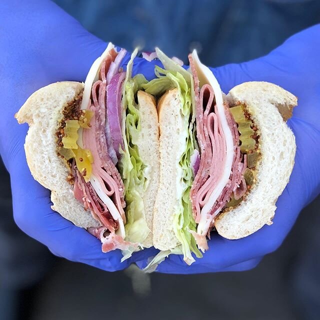 The FAT Tony for lunch @ the moon today!
Warm French roll, lettuce, red onion, pepperoncini, prosciutto, salami, & mortadella, with provolone, mayo, & mustard! 
Soups •Creole Gumbo •Gazpacho 
Dinner Kits •Chicken Enchiladas w/ Rice & Beans  Serves 2 for $20 •Frito Chili Pies  Serves 4 for $20 
#lunchtime #fattony #freshbaked #eatwell #callincurbsidetulsa #bestsandwich #foodporn #stayhealthy #weloveyoutulsa #❤️